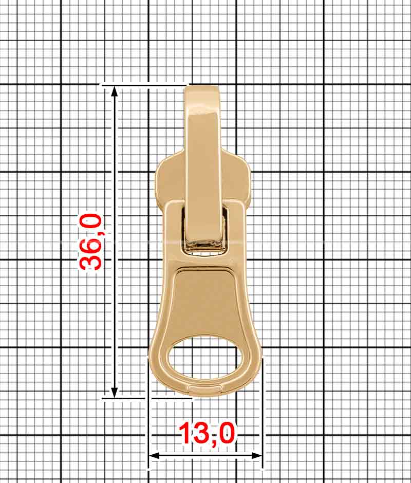 Бігунок двосторонній STM-5-517 дв.стор (золото) - Фото 1