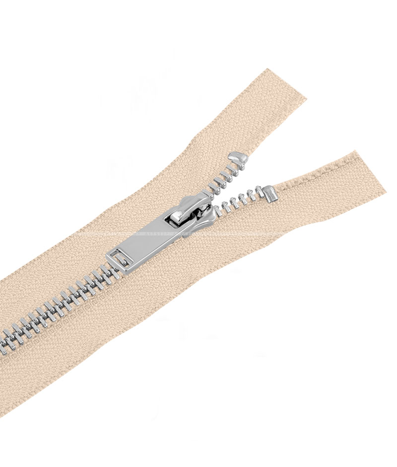 Блискавка металева роз'ємна 041MR-5-549 (031 світло-бежевий/срібло) - Фото 2