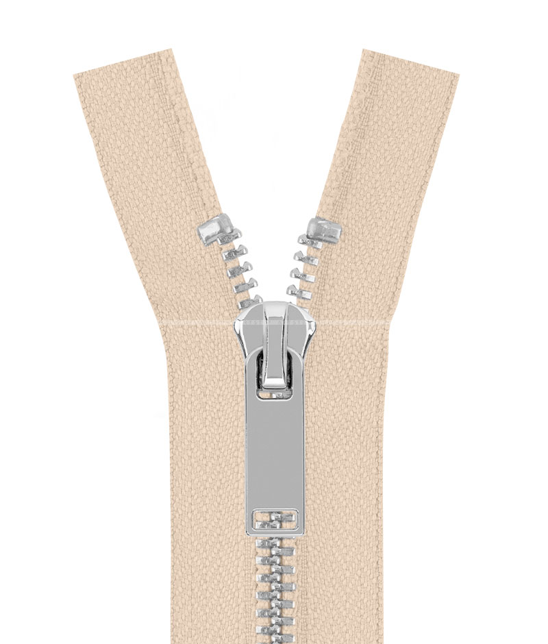 Блискавка металева роз'ємна 041MR-5-549 (031 світло-бежевий/срібло) - Фото 3