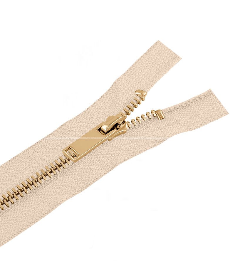 Молния металлическая разъемная на два бегунка 041MR-5-549T+549 (031 светло-бежевый/золото) product.image_alt