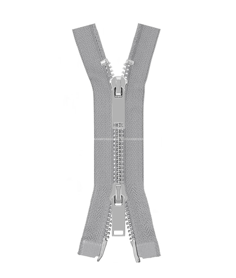 Блискавка металева роз'ємна на два бігунки 041MR-5-549T+549 (329 грей2/срібло)