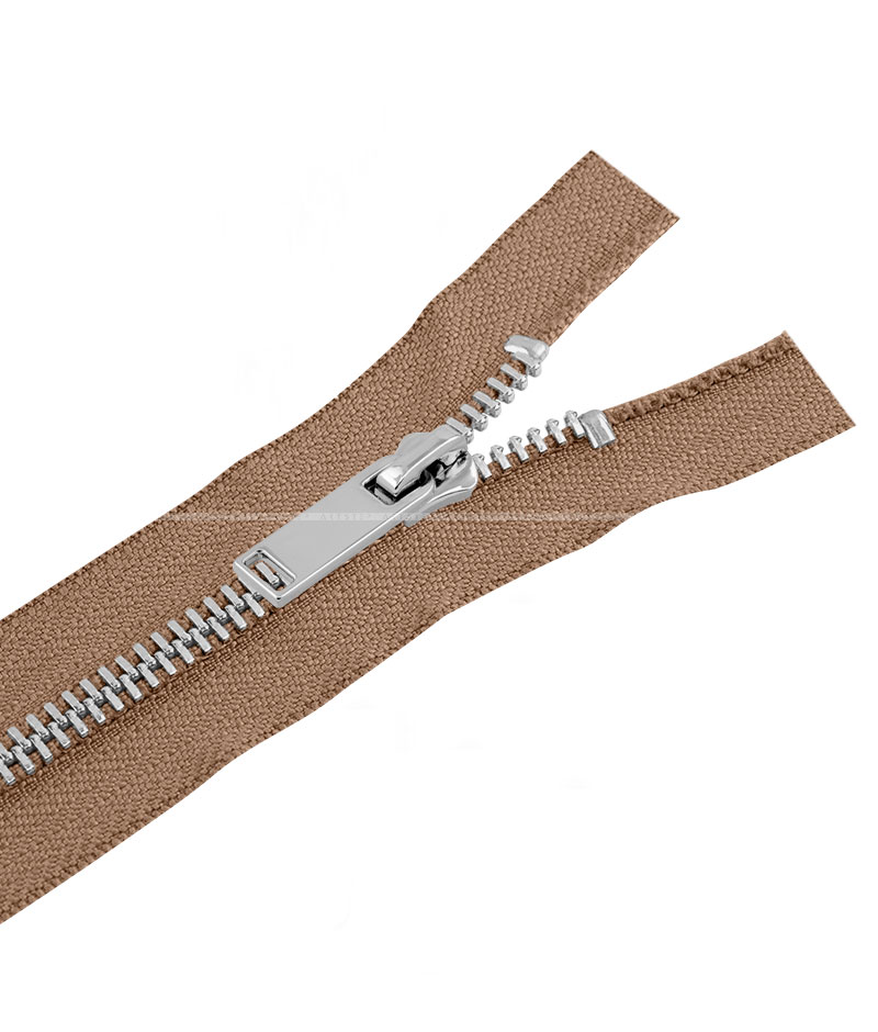 Молния металлическая разъемная на два бегунка 041MR-5-549T+549 (894 капучино2/серебро) product.image_alt