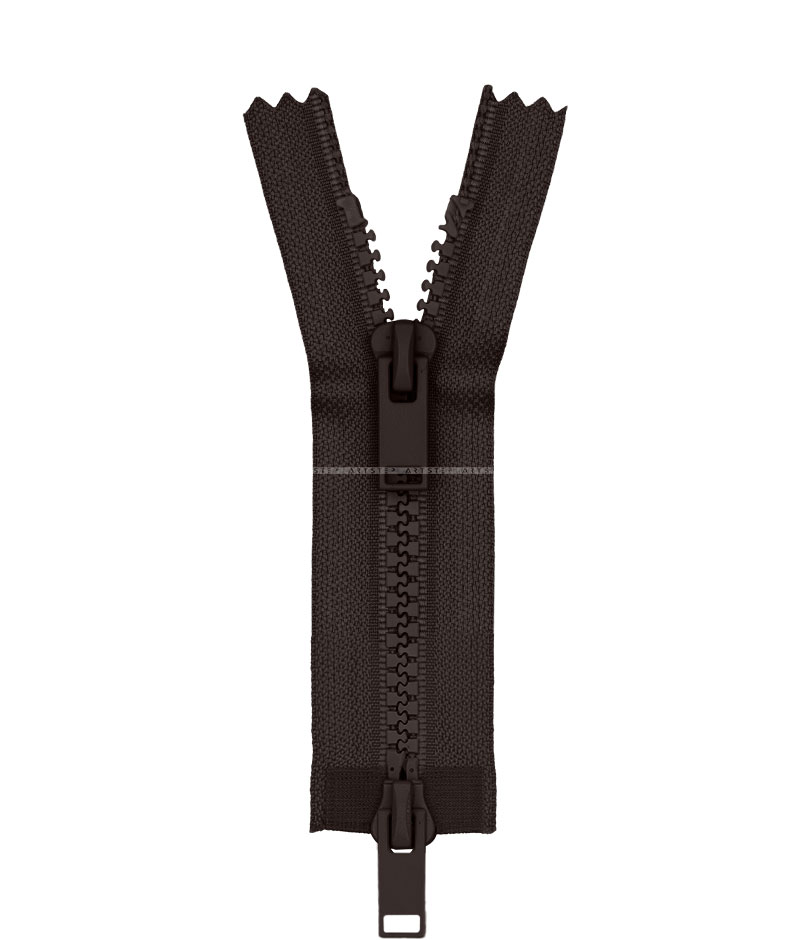 Блискавка тракторна роз'ємна на 2 бігунки TW.08TR-5-519+519 (гіркий шоколад)